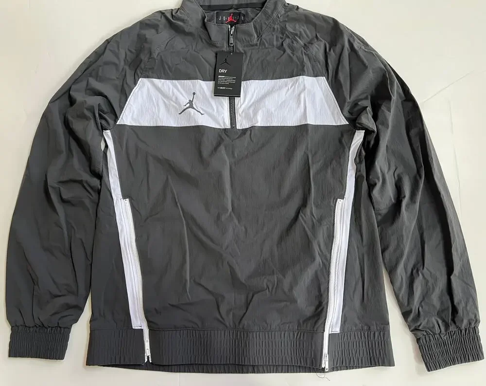 Nike Air Jordan Team Dri Fit Woven Windbreaker Grey Jacket CD2218-060 Size M